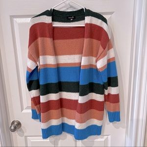 Colorful Stripped drop should cardigan sweater